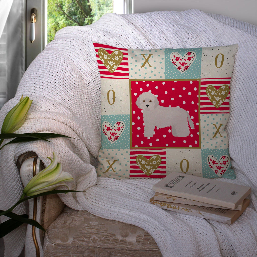 Cyprus Poodle Love Decorative Throw Pillow 14x14 Indoor Outdoor Accent Cushion, Fabric Cover with Insert for Sofa, Bed, Porch & Living Room