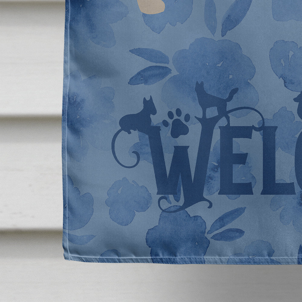 French Bulldog Welcome House Flag 28x40 Porch Sleeve Pole Decorative Outside Yard Banner Artwork Wall Hanging, Polyester