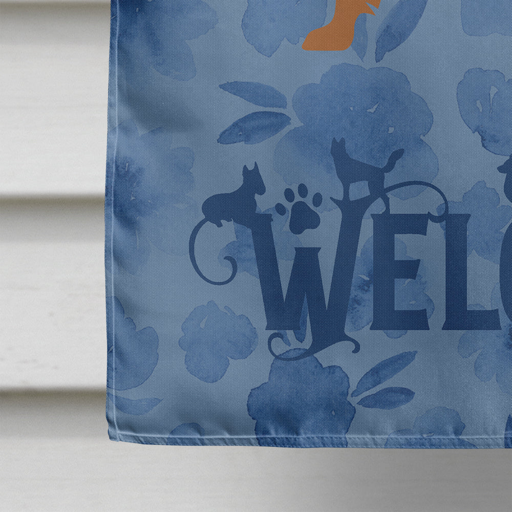 Golden Retriever Welcome House Flag 28x40 Porch Sleeve Pole Decorative Outside Yard Banner Artwork Wall Hanging, Polyester