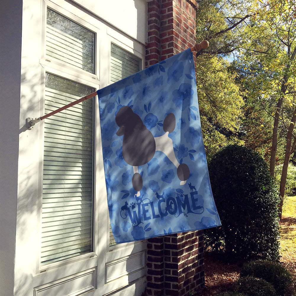 Poodle Welcome House Flag 28x40 Porch Sleeve Pole Decorative Outside Yard Banner Artwork Wall Hanging, Polyester