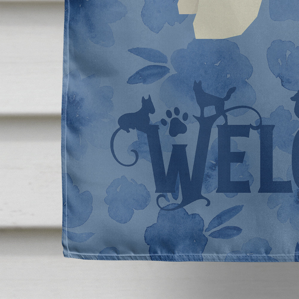 Bichon Frise Welcome House Flag 28x40 Porch Sleeve Pole Decorative Outside Yard Banner Artwork Wall Hanging, Polyester