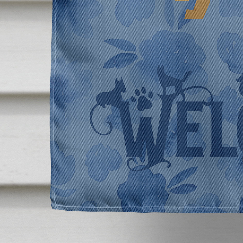German Shepherd Welcome House Flag 28x40 Porch Sleeve Pole Decorative Outside Yard Banner Artwork Wall Hanging, Polyester