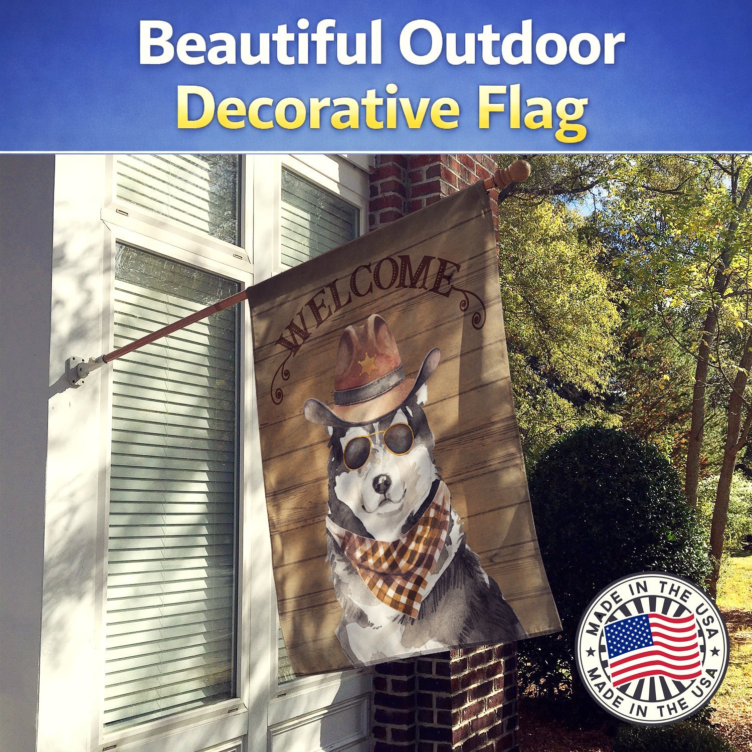 Alaskan Malamute #2 Country Dog House Flag 28x40 Porch Sleeve Pole Decorative Outside Yard Banner Artwork Wall Hanging, Polyester