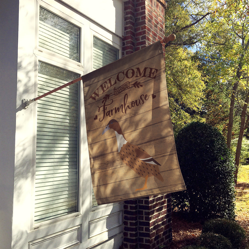 Dutch Hook Bill Duck Welcome House Flag 28x40 Porch Sleeve Pole Decorative Outside Yard Banner Artwork Wall Hanging, Polyester
