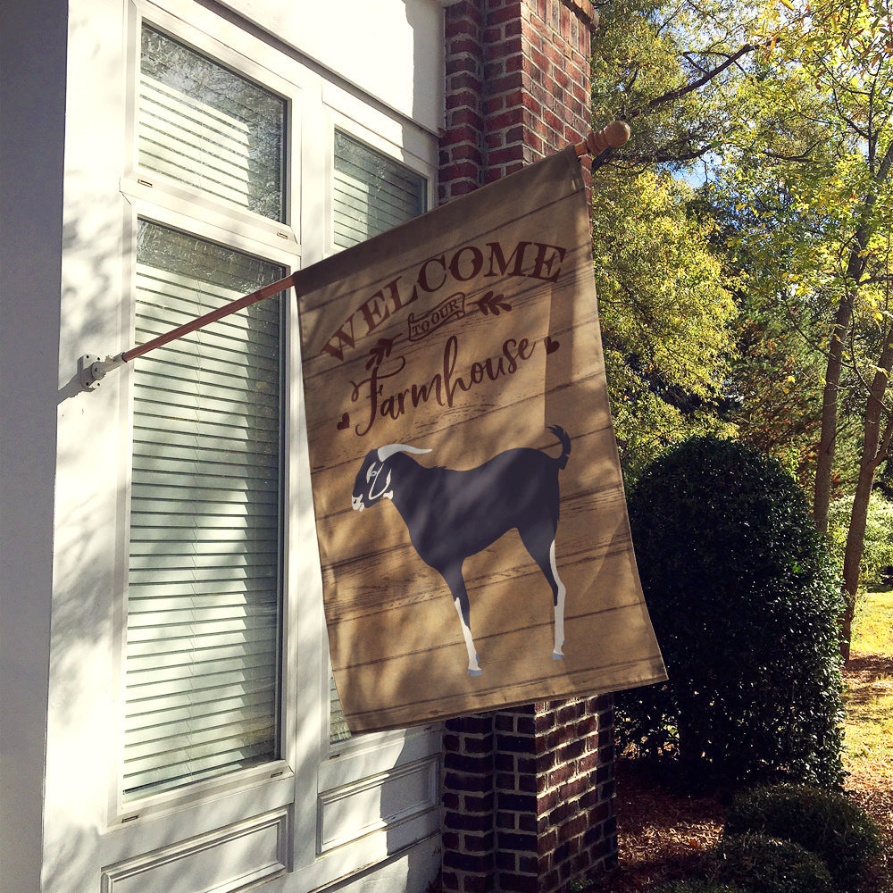 Black Bengal Goat Welcome House Flag 28x40 Porch Sleeve Pole Decorative Outside Yard Banner Artwork Wall Hanging, Polyester