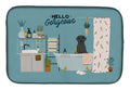 Giant Schnauzer in Bathtub Dish Drying Mat Absorbent Dish Drying Mat Pad for Kitchen Counter Dish Drainer Mat for Countertop, 14 x 21", Multicolor