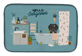 Dapple Wire Haired Dachshund in Bathtub Dish Drying Mat Absorbent Dish Drying Mat Pad for Kitchen Counter Dish Drainer Mat for Countertop, 14 x 21", Multicolor