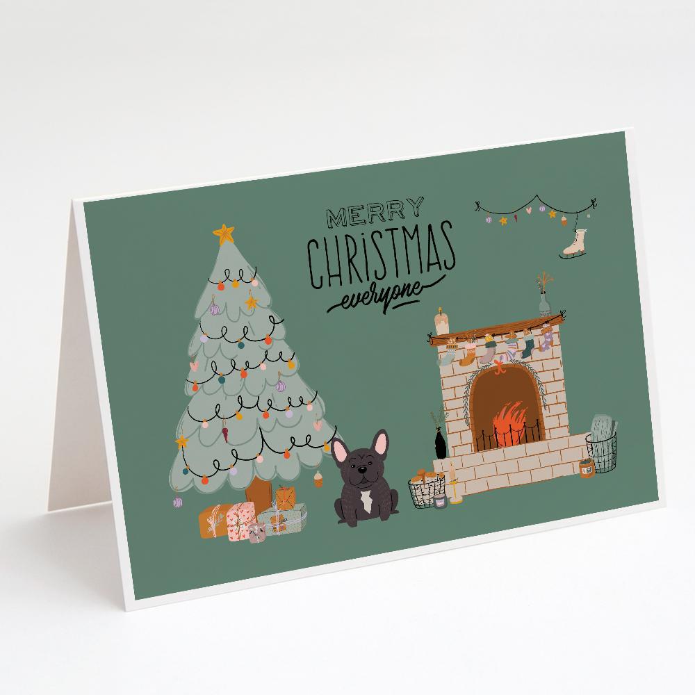 Brindle French Bulldog Christmas Everyone  Greeting Cards Pack of 8 Blank Cards with Envelopes Whimsical A7 Size 5x7