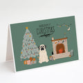 White Mastiff Christmas Everyone Greeting Cards Pack of 8 Blank Cards with Envelopes Whimsical A7 Size 5x7