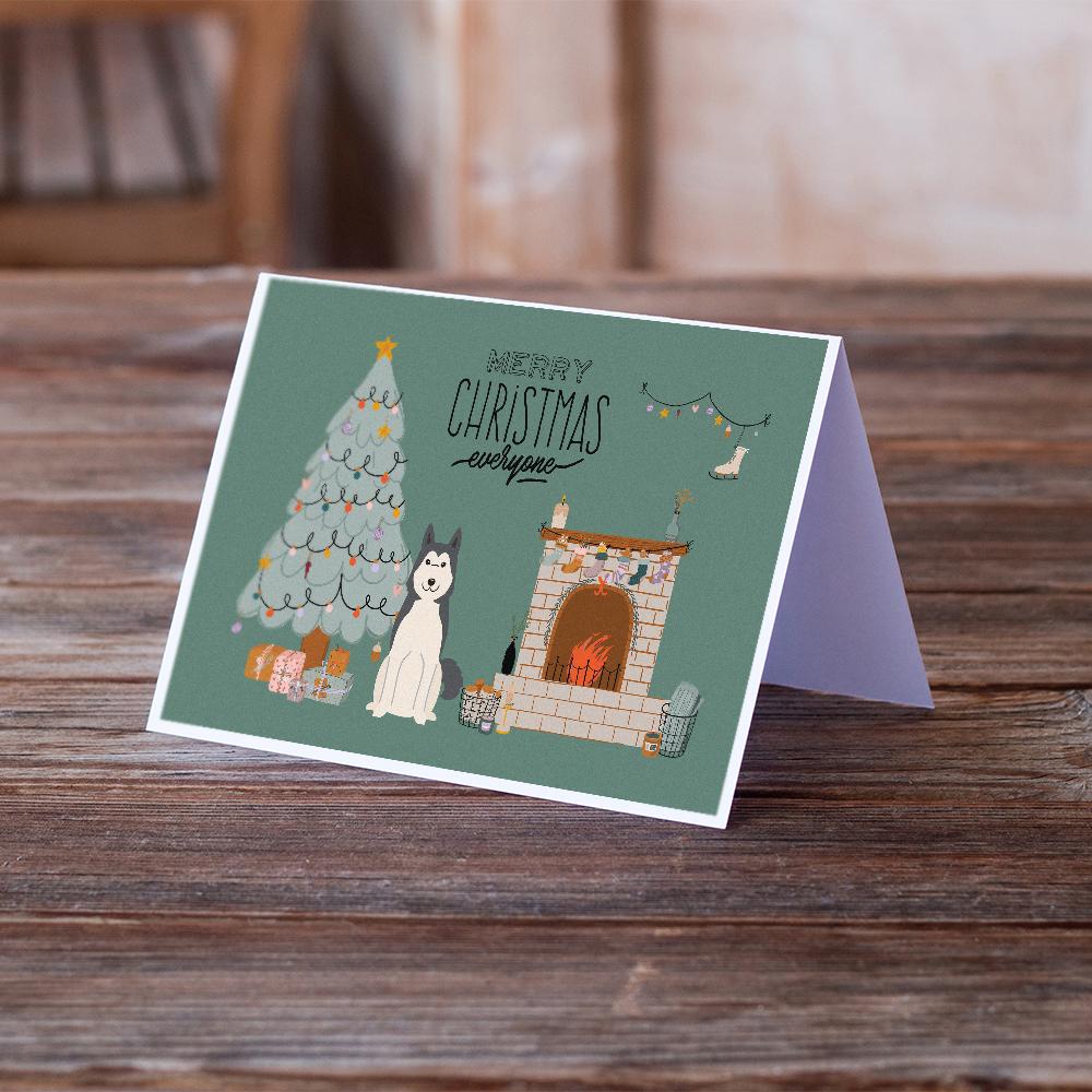 West Siberian Laika Spitz Christmas Everyone Greeting Cards Pack of 8 Blank Cards with Envelopes Whimsical A7 Size 5x7