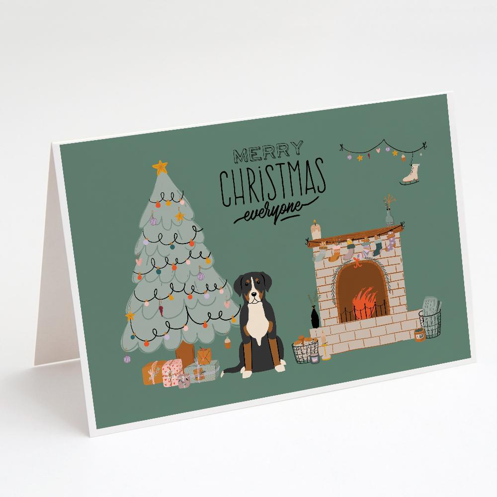 Greater Swiss Mountain Dog Christmas Everyone Greeting Cards Pack of 8 Blank Cards with Envelopes Whimsical A7 Size 5x7
