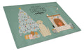 Yellow Labrador Christmas Everyone Cutting Board Tempered Glass Kitchen Cutting Surface, Heat Resistant Chopping, Non-Slip Feet, Food Prep & Serving