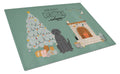 Black Labrador Christmas Everyone Cutting Board Tempered Glass Kitchen Cutting Surface, Heat Resistant Chopping, Non-Slip Feet, Food Prep & Serving