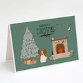 Red White Papillon Christmas Everyone Greeting Cards Pack of 8 Blank Cards with Envelopes Whimsical A7 Size 5x7