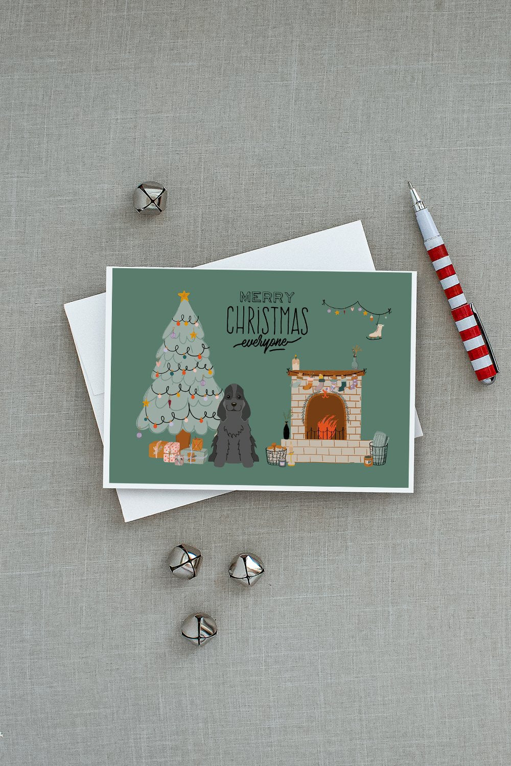 Black Cocker Spaniel Christmas Everyone Greeting Cards Pack of 8 Blank Cards with Envelopes Whimsical A7 Size 5x7