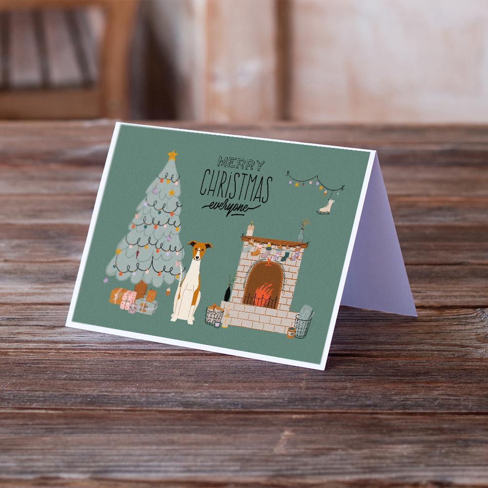 Whippet Christmas Everyone Greeting Cards Pack of 8 Blank Cards with Envelopes Whimsical A7 Size 5x7