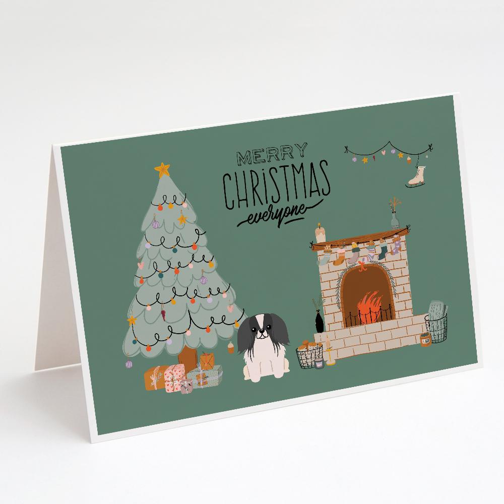Black White Pekingese Christmas Everyone Greeting Cards Pack of 8 Blank Cards with Envelopes Whimsical A7 Size 5x7