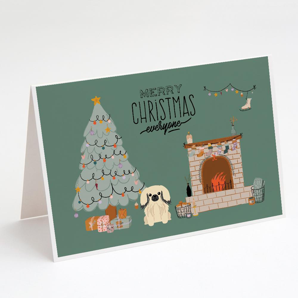 Cream Pekingese Christmas Everyone Greeting Cards Pack of 8 Blank Cards with Envelopes Whimsical A7 Size 5x7