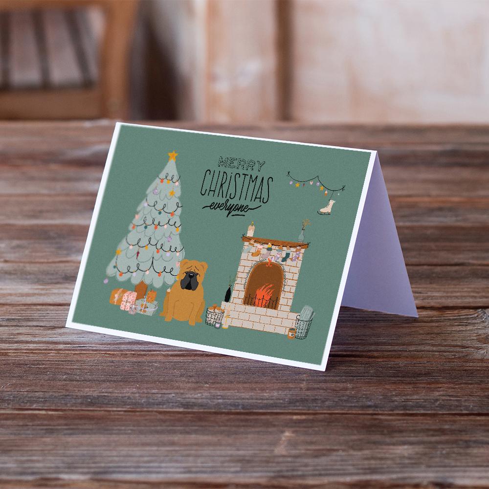 Red English Bulldog Christmas Everyone  Greeting Cards Pack of 8 Blank Cards with Envelopes Whimsical A7 Size 5x7