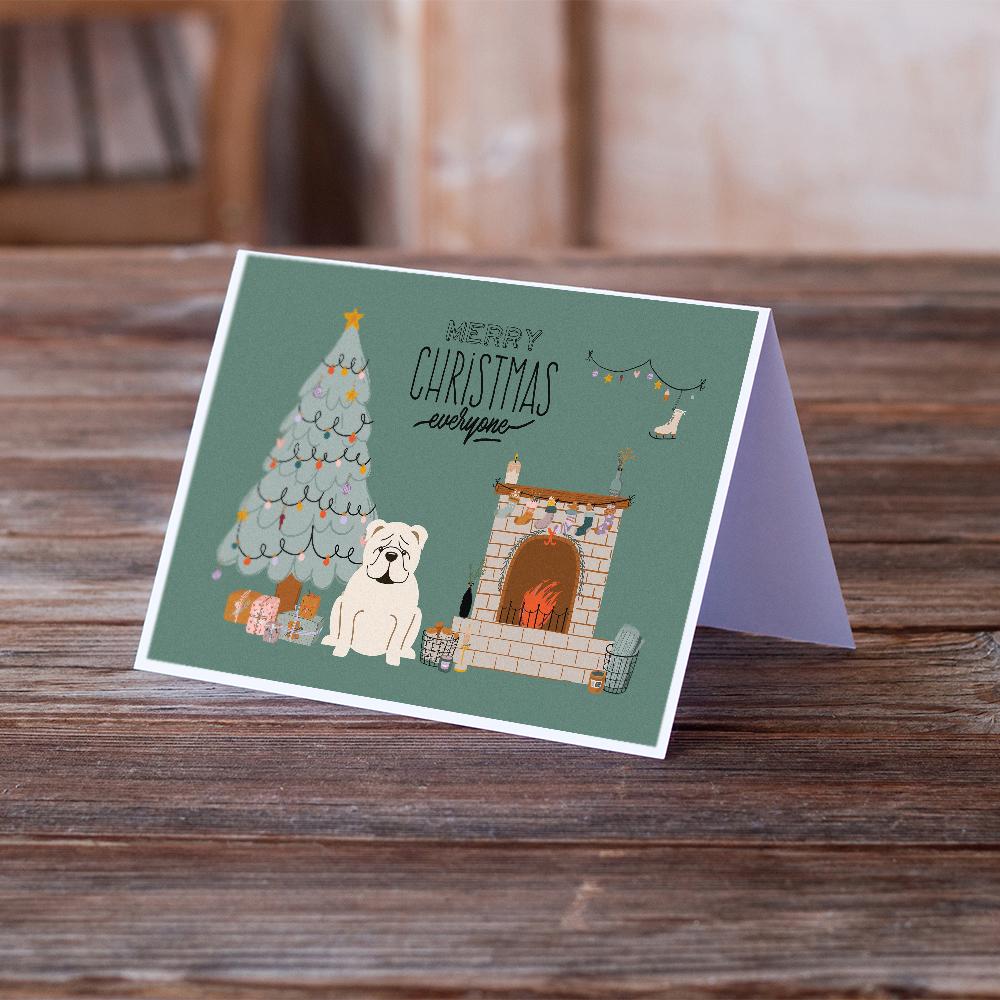 White English Bulldog Christmas Everyone Greeting Cards Pack of 8 Blank Cards with Envelopes Whimsical A7 Size 5x7