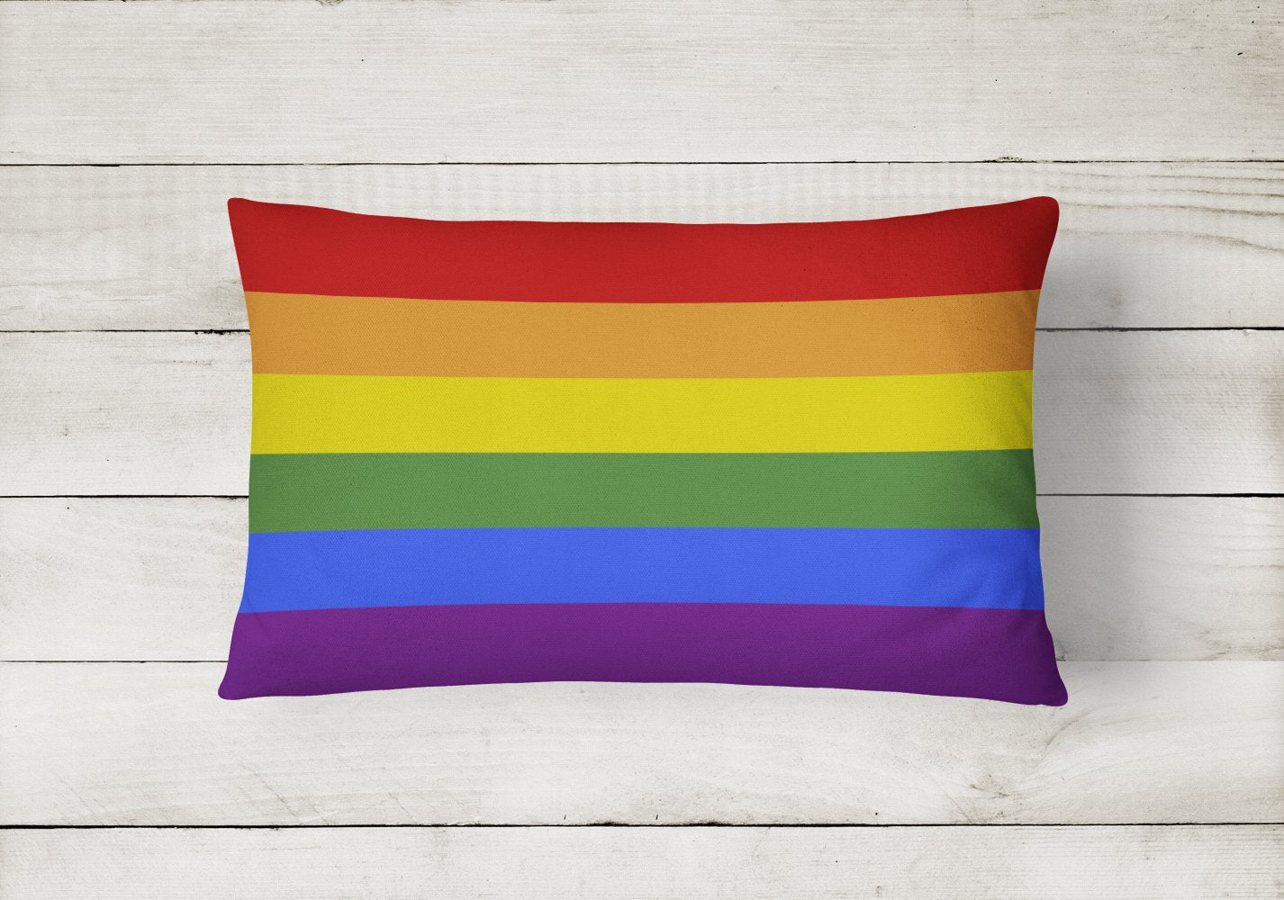 Gay Pride Decorative Throw Pillow 12x16 Indoor Outdoor Accent Cushion, Fabric Cover with Insert for Sofa, Bed, Porch & Living Room