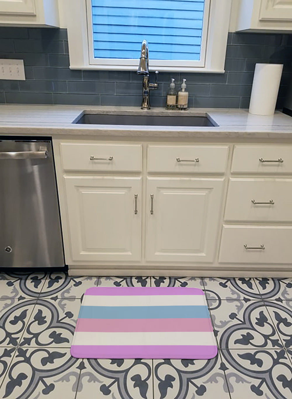Bigender Pride Memory Foam Kitchen Mat Machine Washable Anti-Fatigue Cushion Comfort Bath or Kitchen Rug