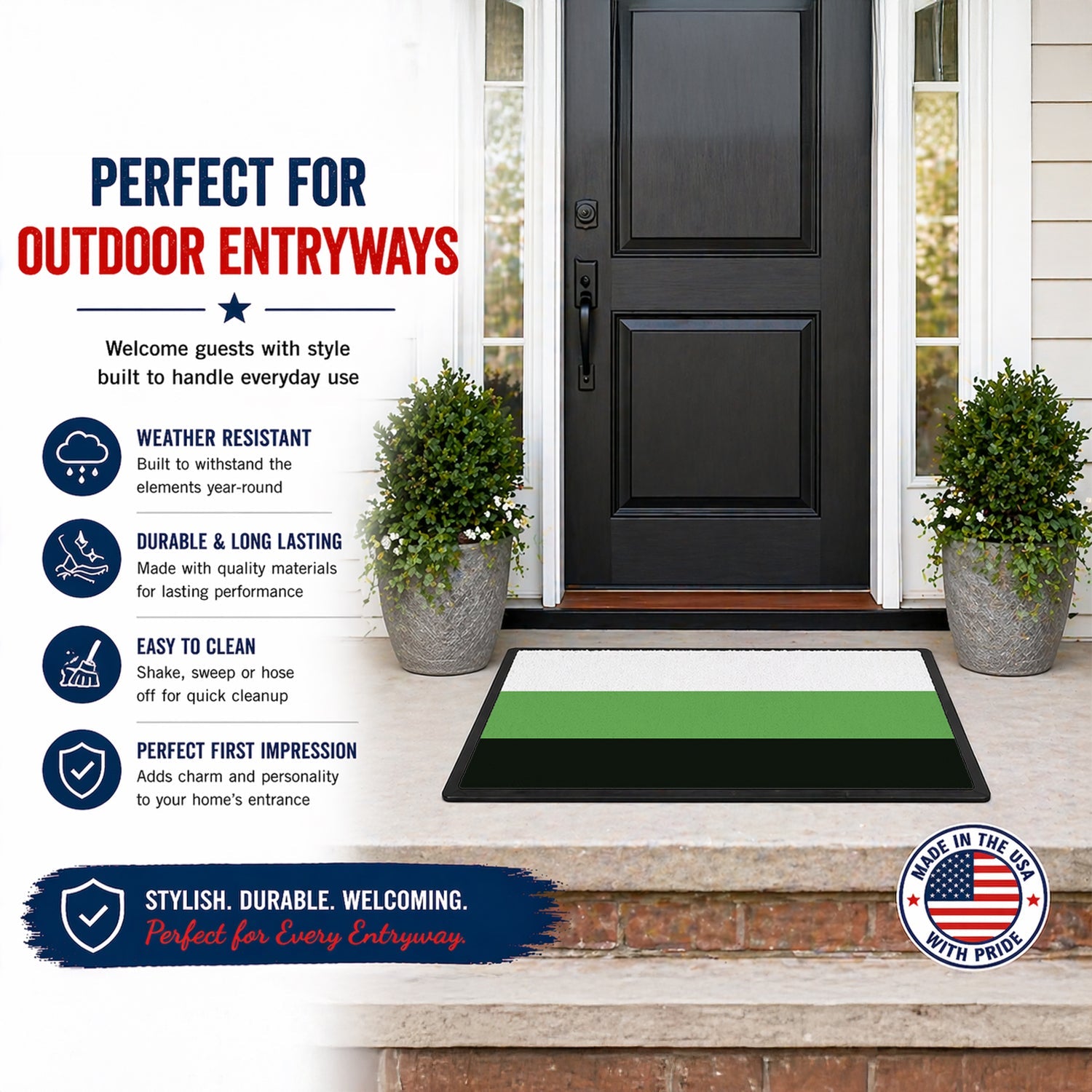 Neutrois Pride Doormat Indoor Outdoor 24H X 36W Front Door Mat Rugs for Entryway, Non Slip Washable Low Pile,