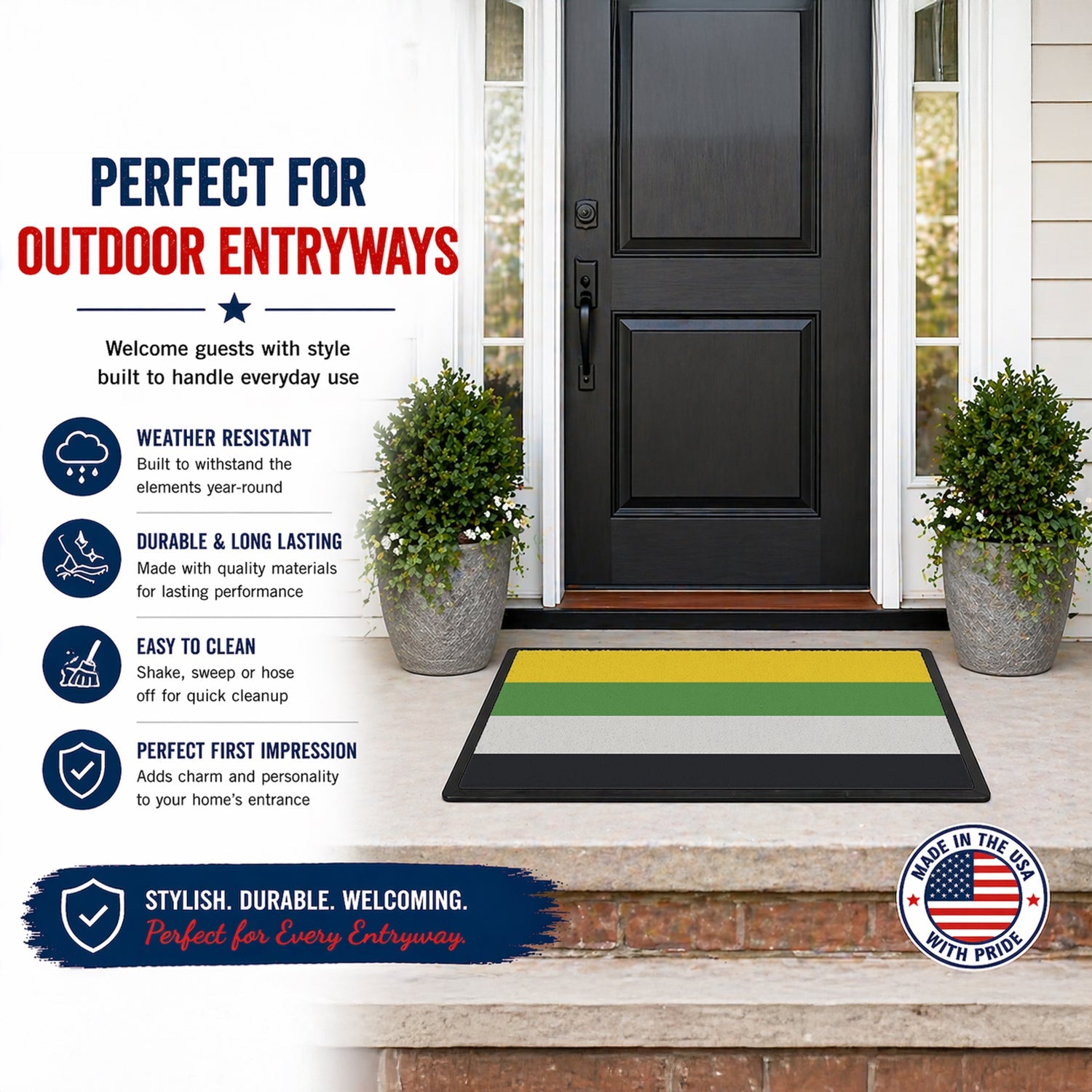 Skiliosexual Pride Doormat Indoor Outdoor 18H X 27W Front Door Mat Rugs for Entryway, Non Slip Washable