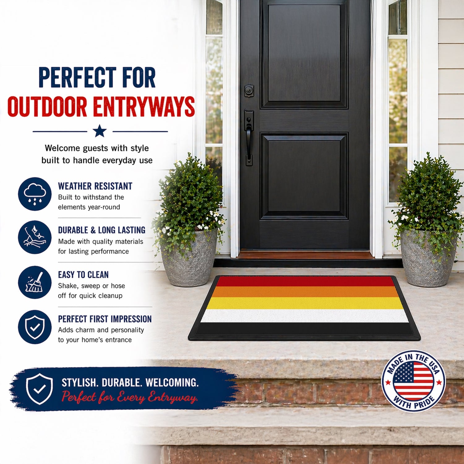 Lithsexual Pride Doormat Indoor Outdoor 18H X 27W Front Door Mat Rugs for Entryway, Non Slip Washable
