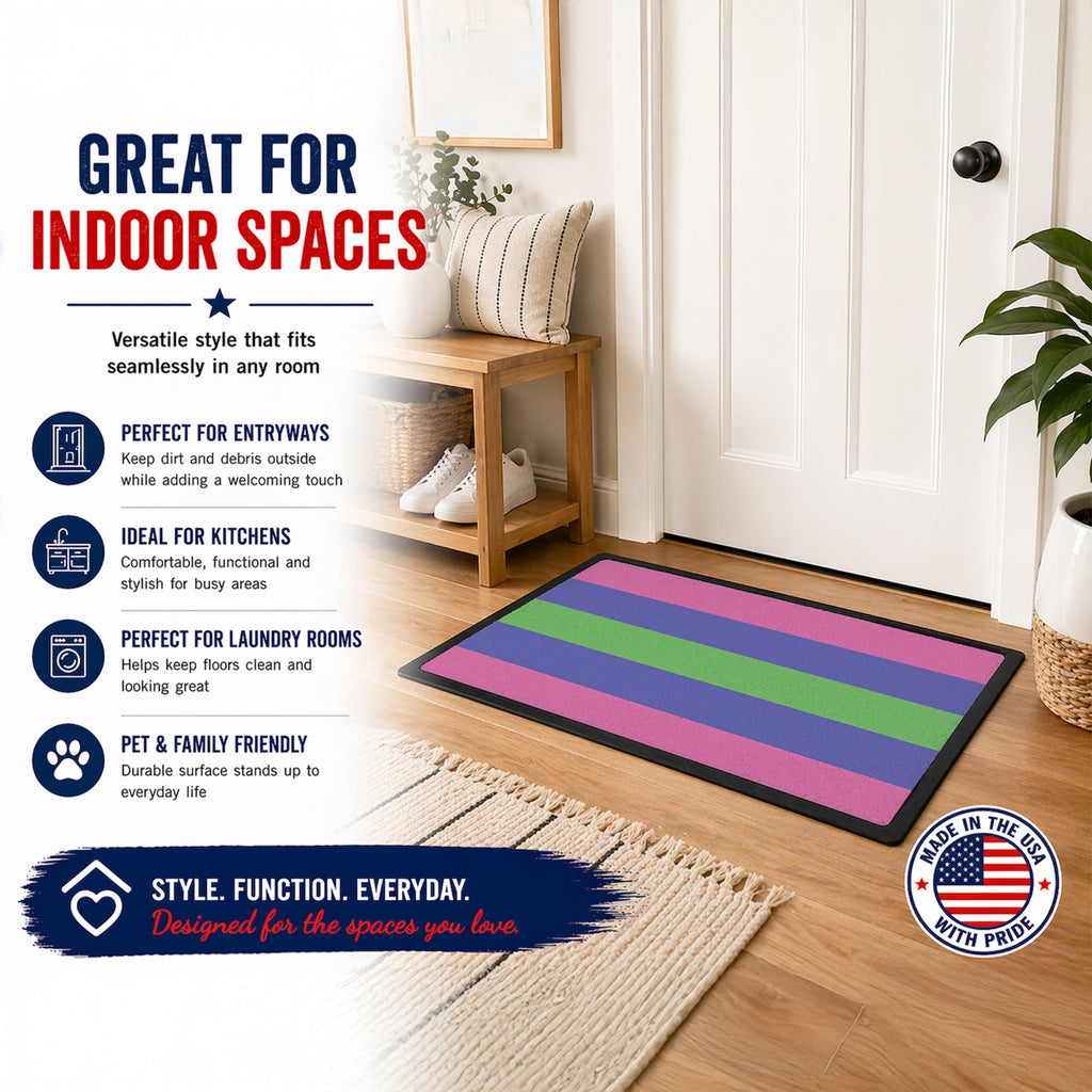 Trigender Pride Doormat Indoor Outdoor 18H X 27W Front Door Mat Rugs for Entryway, Non Slip Washable
