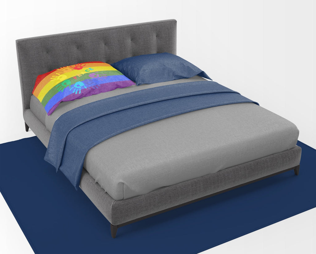Gay Pride Peace Hands Standard Pillowcase Lightweight Super Soft Easy Care Decorative Artwork Pillowcase, Standard
