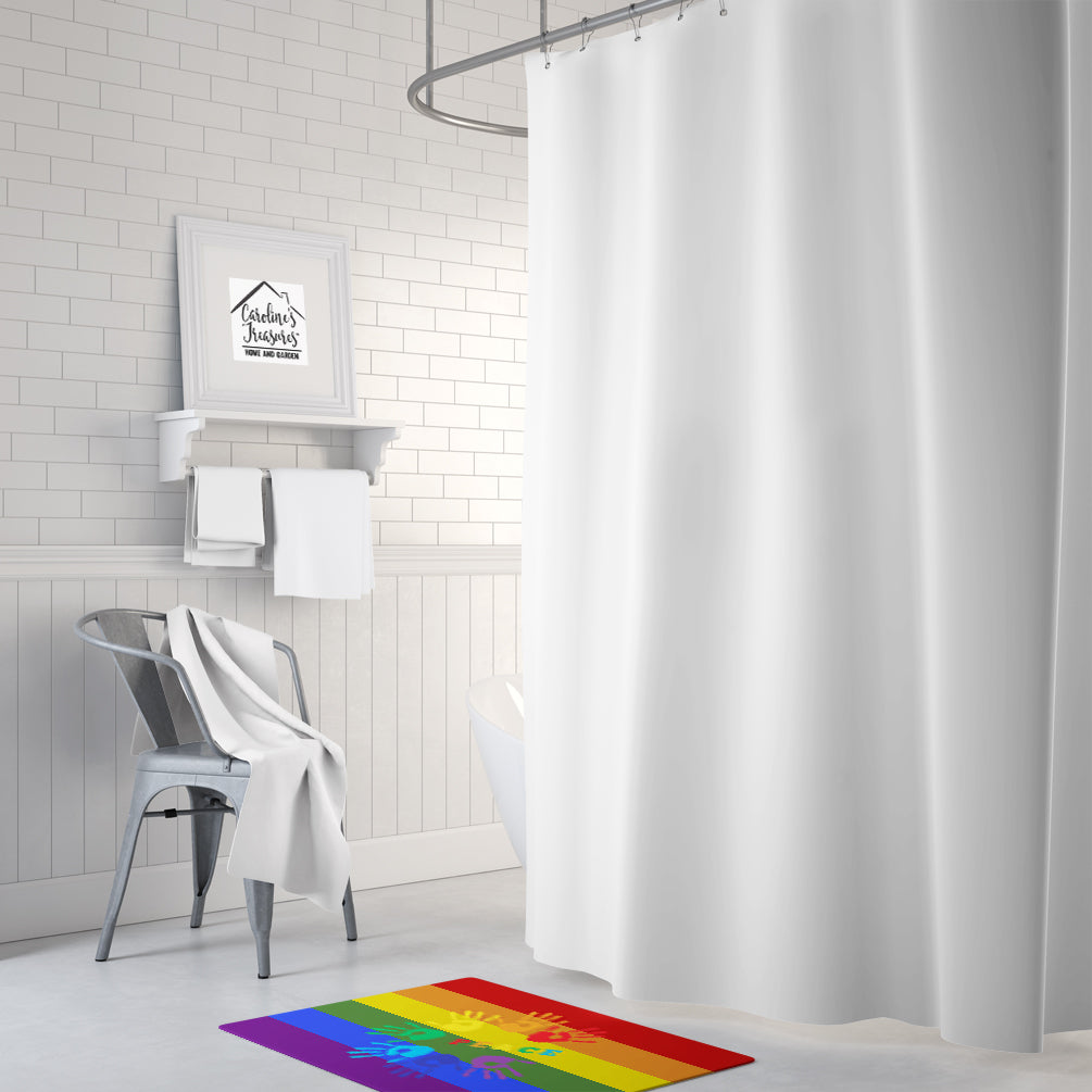 Gay Pride Peace Hands Memory Foam Kitchen Mat Machine Washable Anti-Fatigue Cushion Comfort Bath or Kitchen Rug
