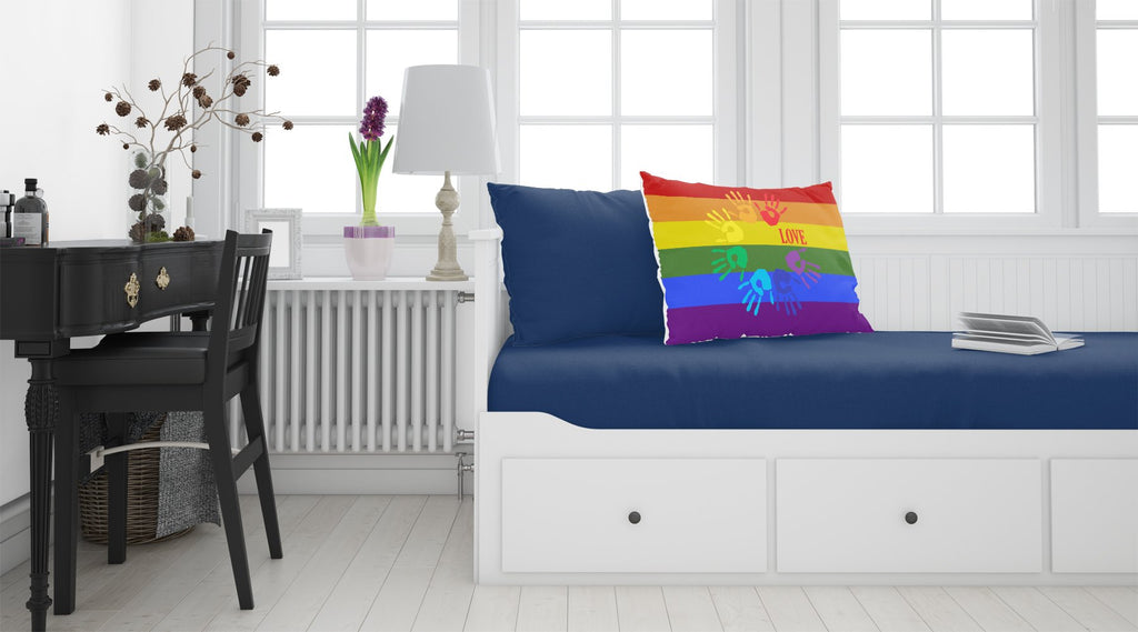 Gay Pride Love Hands Standard Pillowcase Lightweight Super Soft Easy Care Decorative Artwork Pillowcase, Standard