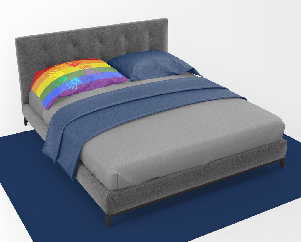Gay Pride Love Hands Standard Pillowcase Lightweight Super Soft Easy Care Decorative Artwork Pillowcase, Standard