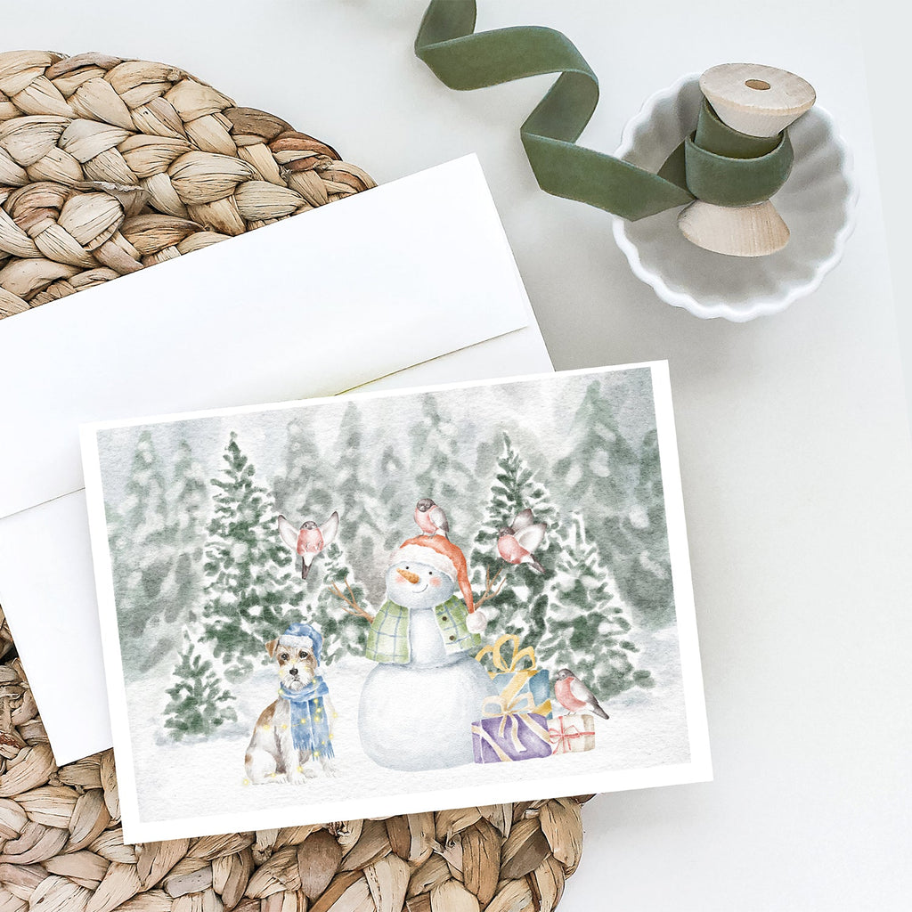 Jack Russell Terrier Wirehaired Christmas Greeting Cards Pack of 8 Blank Cards with Envelopes Whimsical A7 Size 5x7