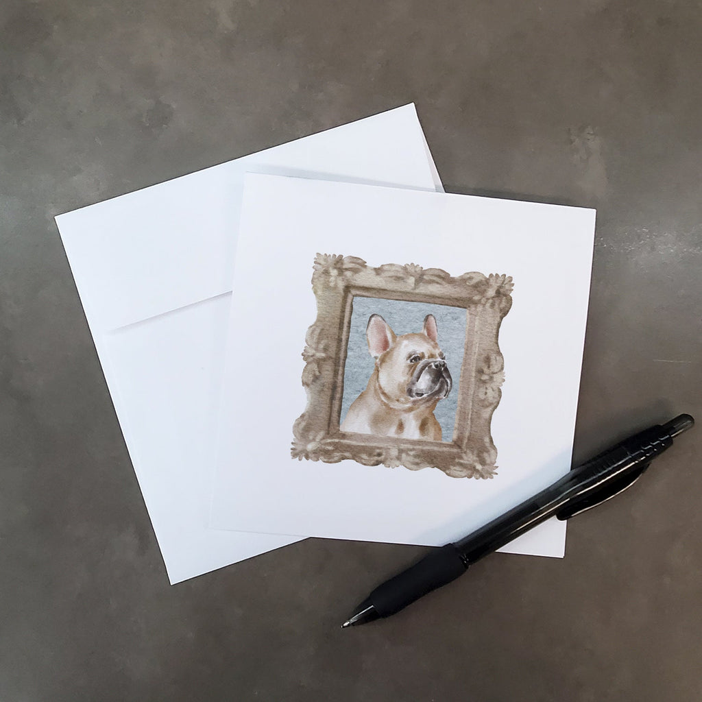 French Bulldog Fawn Side View Pretty as a Picture Square Greeting Cards and Envelopes Pack of 8 Blank Cards with Envelopes Blank Thank You Note Greeting Cards Stationery