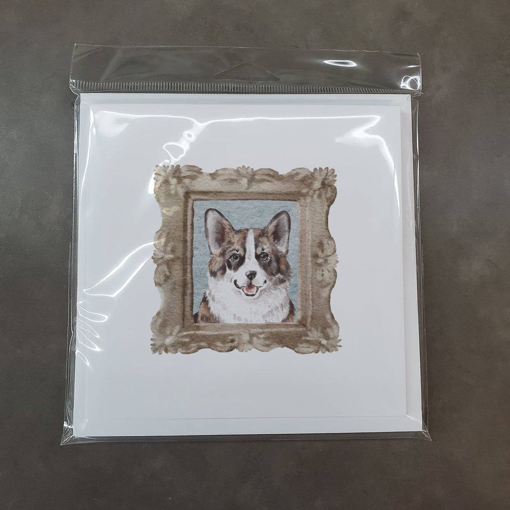 Corgi Dapple Front View Pretty as a Picture Square Greeting Cards and Envelopes Pack of 8 Blank Cards with Envelopes Blank Thank You Note Greeting Cards Stationery