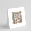 Bull Terrier Red White Puppy Side View Pretty as a Picture Square Greeting Cards and Envelopes Pack of 8 Blank Cards with Envelopes Blank Thank You Note Greeting Cards Stationery