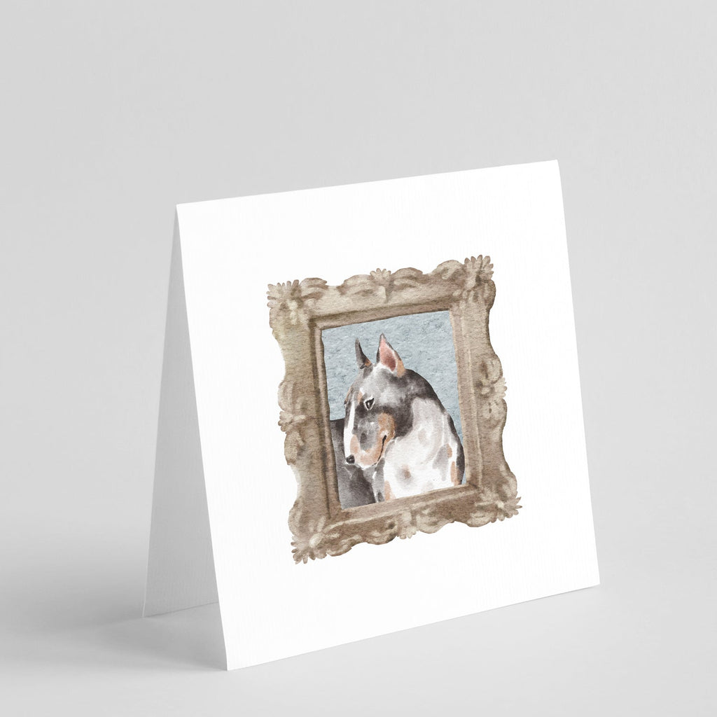 Bull Terrier Tricolor Side View Pretty as a Picture Square Greeting Cards and Envelopes Pack of 8 Blank Cards with Envelopes Blank Thank You Note Greeting Cards Stationery