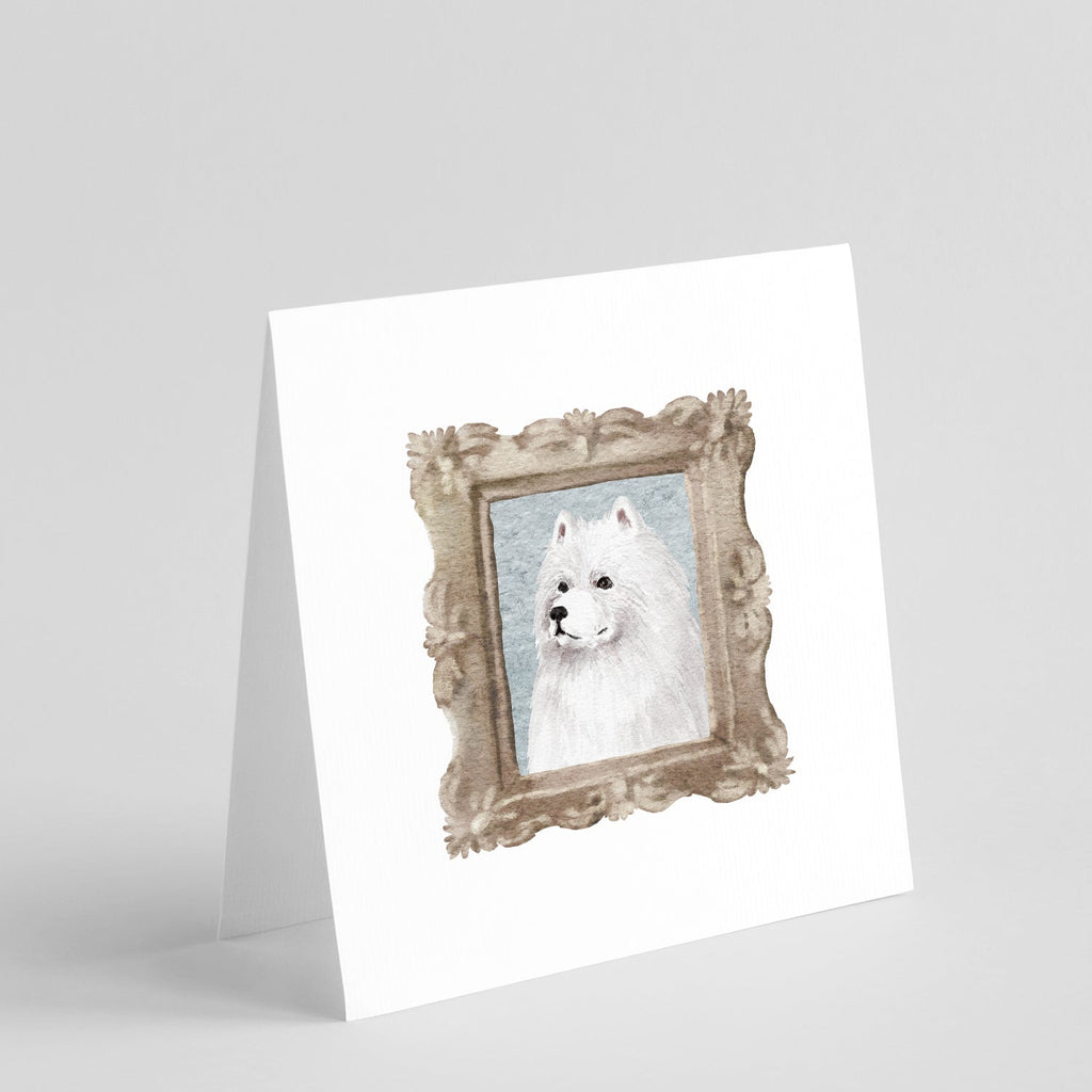 Samoyed Side View 2 Pretty as a Picture Square Greeting Cards and Envelopes Pack of 8 Blank Cards with Envelopes Blank Thank You Note Greeting Cards Stationery
