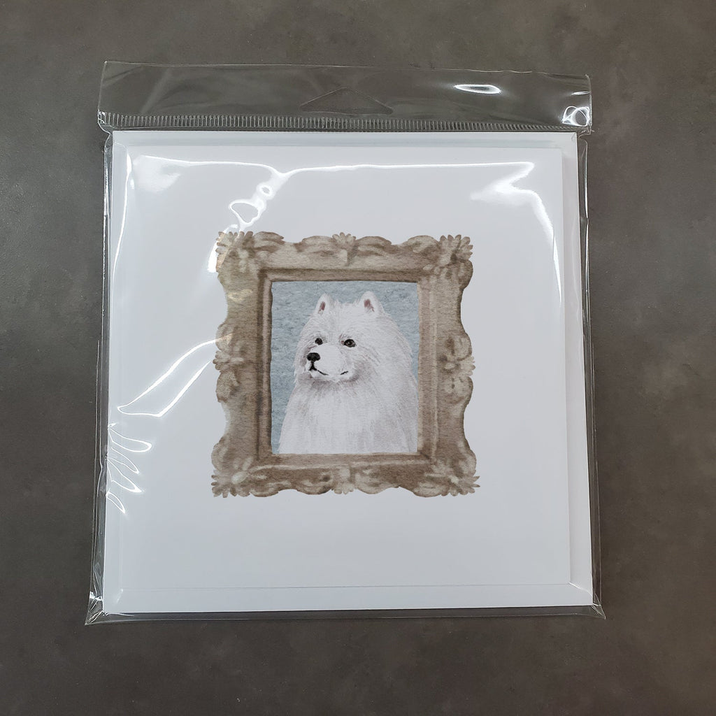 Samoyed Side View 2 Pretty as a Picture Square Greeting Cards and Envelopes Pack of 8 Blank Cards with Envelopes Blank Thank You Note Greeting Cards Stationery