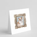 English Bulldog Fawn White Front View 2 Pretty as a Picture Square Greeting Cards and Envelopes Pack of 8 Blank Cards with Envelopes Blank Thank You Note Greeting Cards Stationery