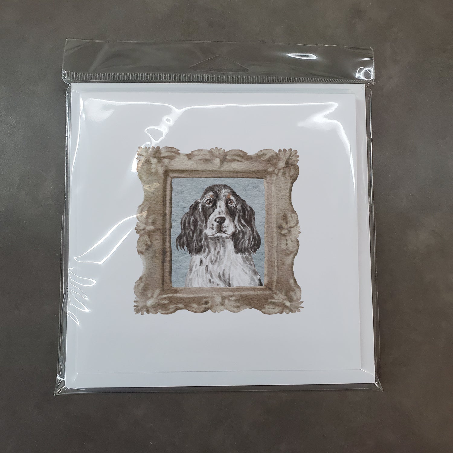 English Cocker Spaniel Speckled Front View Pretty as a Picture Square Greeting Cards and Envelopes Pack of 8 Blank Cards with Envelopes Blank Thank You Note Greeting Cards Stationery