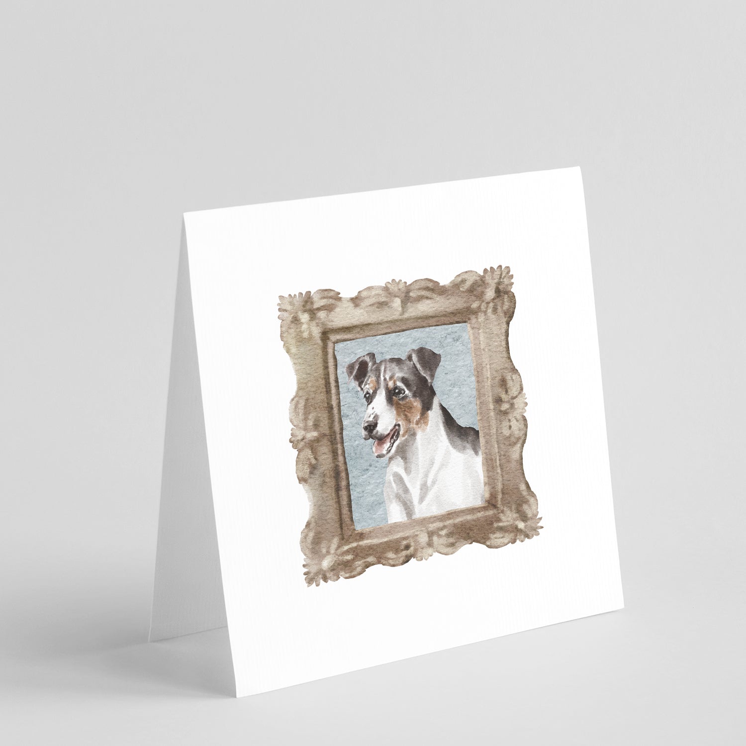 Jack Russell Terrier Tricolor Smile Pretty as a Picture Square Greeting Cards and Envelopes Pack of 8 Blank Cards with Envelopes Blank Thank You Note Greeting Cards Stationery