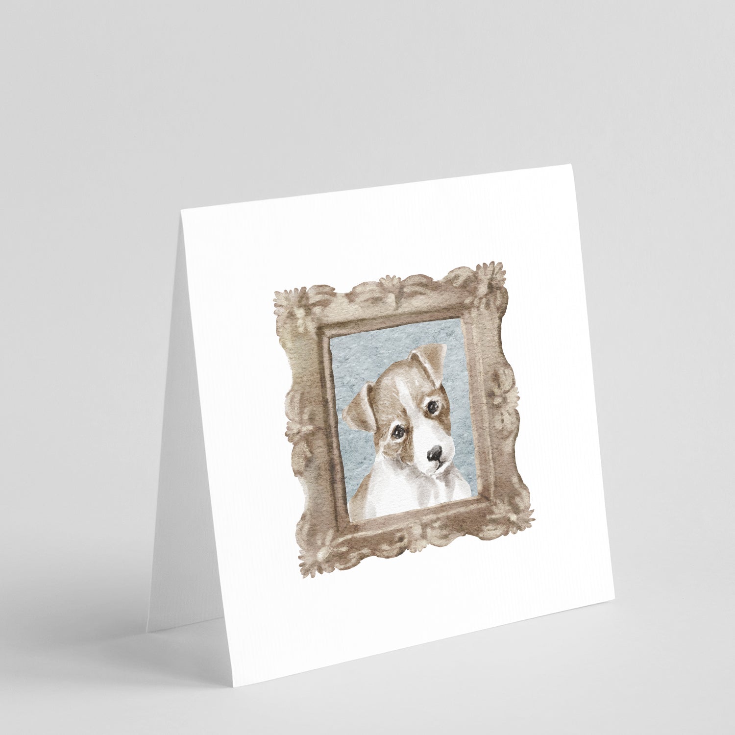 Jack Russell Terrier Tan White Puppy Pretty as a Picture Square Greeting Cards and Envelopes Pack of 8 Blank Cards with Envelopes Blank Thank You Note Greeting Cards Stationery