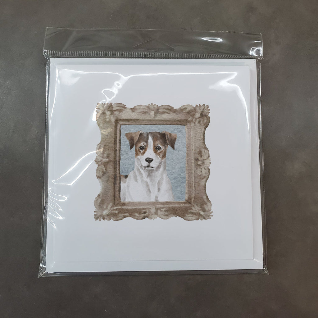 Jack Russell Terrier Tricolor Front View 2 Pretty as a Picture Square Greeting Cards and Envelopes Pack of 8 Blank Cards with Envelopes Blank Thank You Note Greeting Cards Stationery