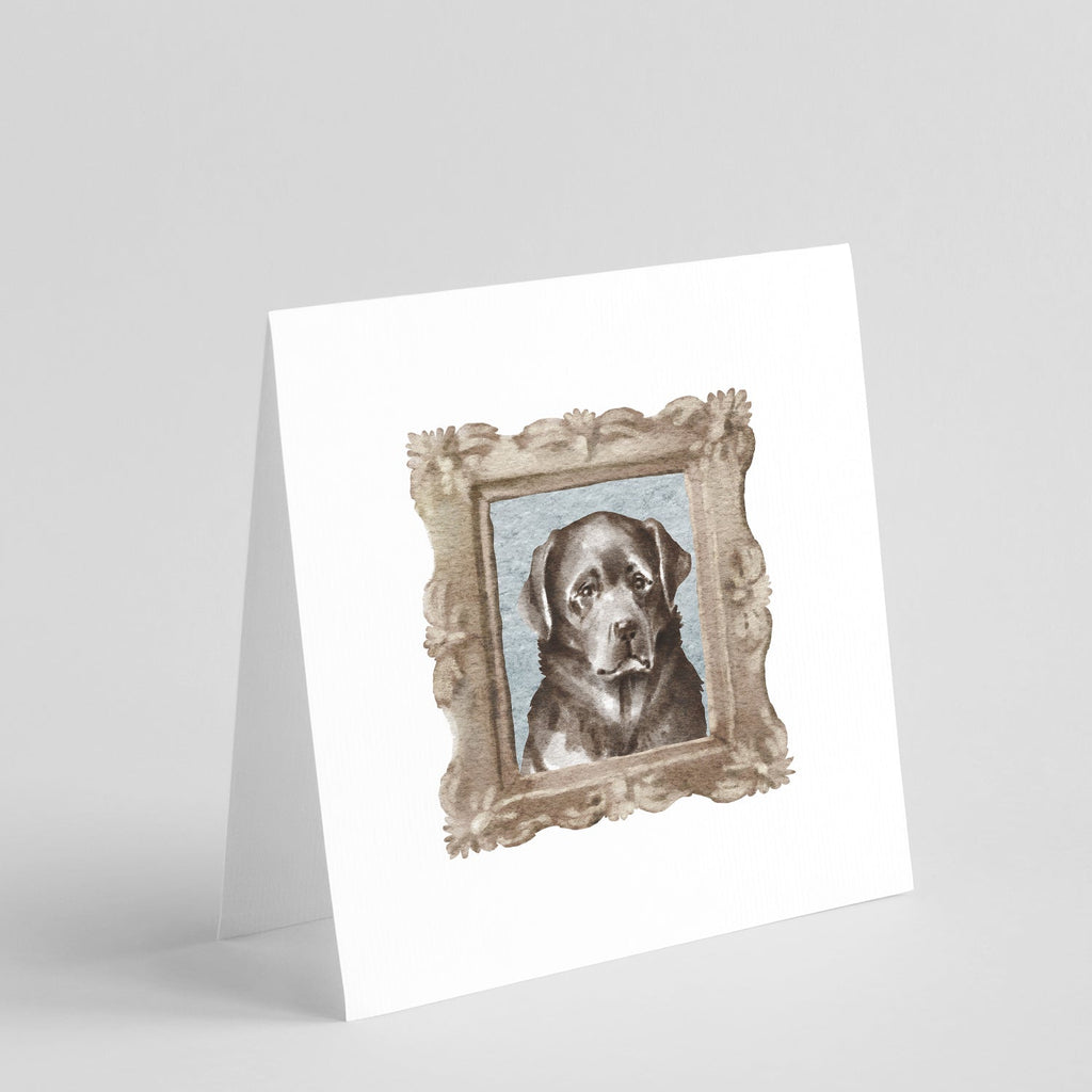 Labrador Retriever Black Front View Pretty as a Picture Square Greeting Cards and Envelopes Pack of 8 Blank Cards with Envelopes Blank Thank You Note Greeting Cards Stationery