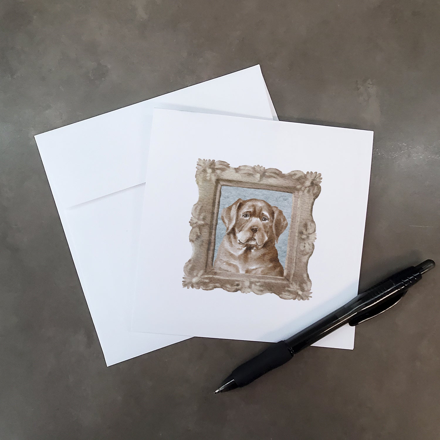 Labrador Retriever Chocolate Puppy Pretty as a Picture Square Greeting Cards and Envelopes Pack of 8 Blank Cards with Envelopes Blank Thank You Note Greeting Cards Stationery