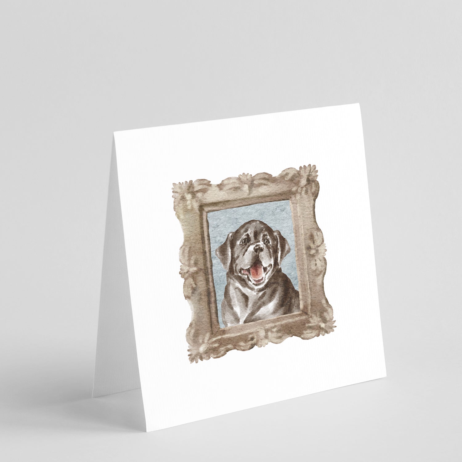 Labrador Retriever Black Puppy Smile Pretty as a Picture Square Greeting Cards and Envelopes Pack of 8 Blank Cards with Envelopes Blank Thank You Note Greeting Cards Stationery