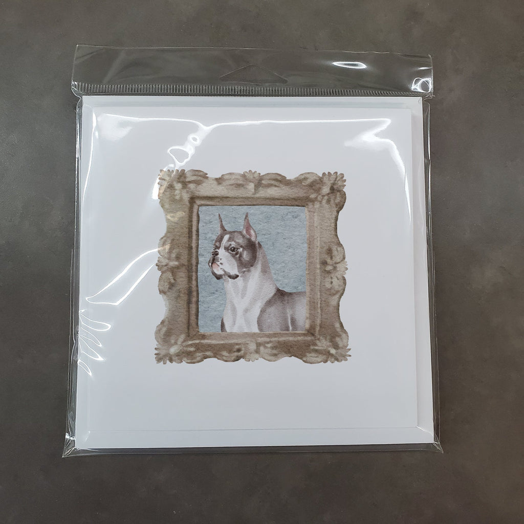 Boxer Cropped Ears Pretty as a Picture Square Greeting Cards and Envelopes Pack of 8 Blank Cards with Envelopes Blank Thank You Note Greeting Cards Stationery